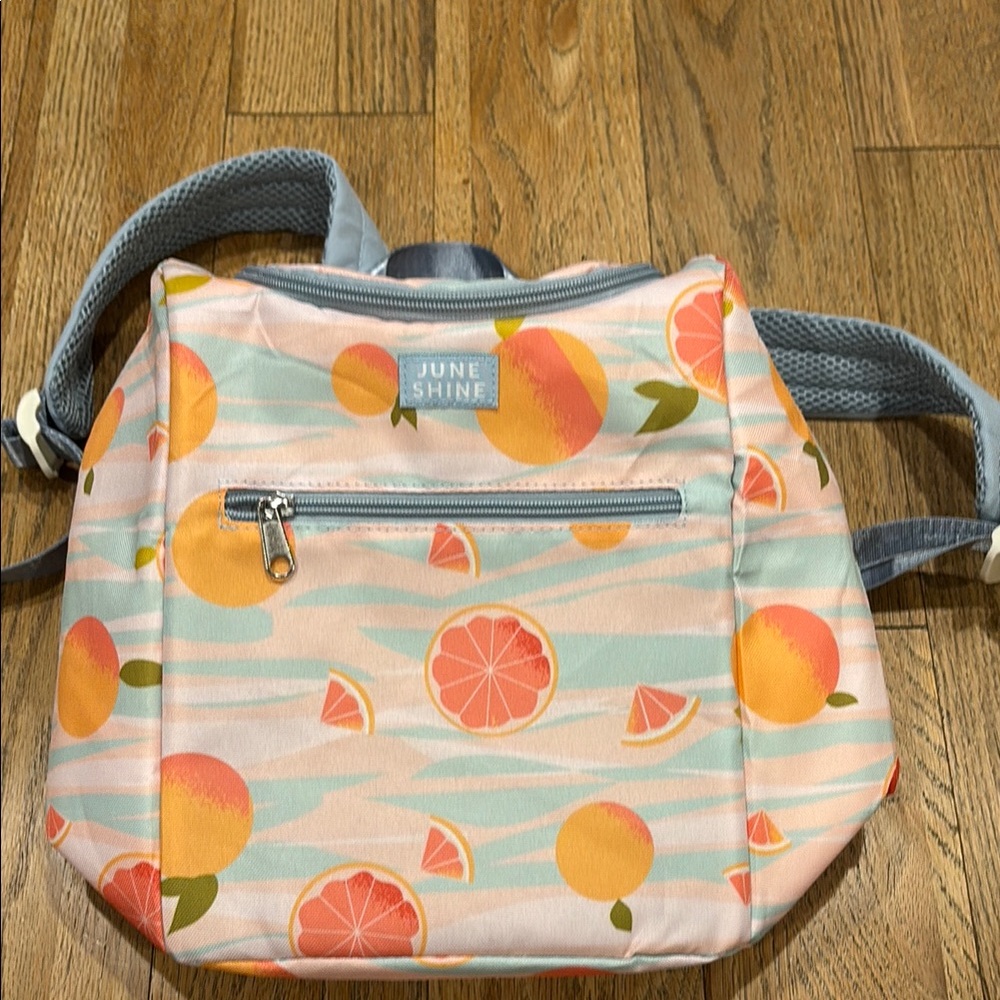 Fab Fit Fun Insulated Orange Patterned Women's Backpack Cooler